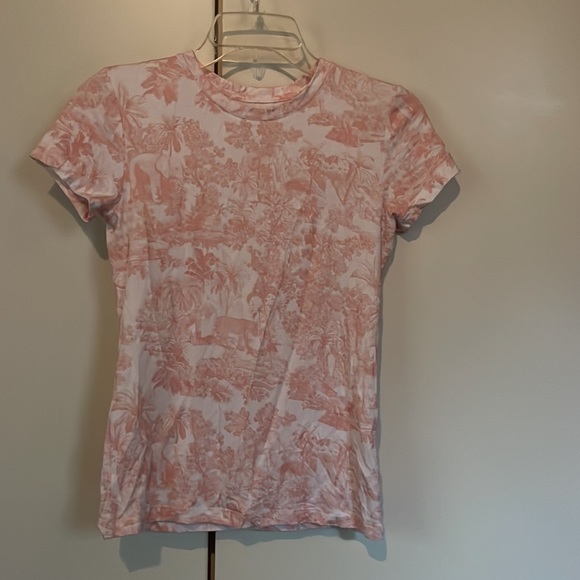 L'Agence Ressi Printed Short Sleeve Crewneck Tee In Rose Tan M Size XS worn once - Picture 5 of 5